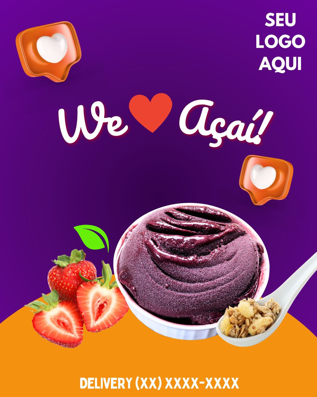 Arte para açaiteria - O melhor açaí da região