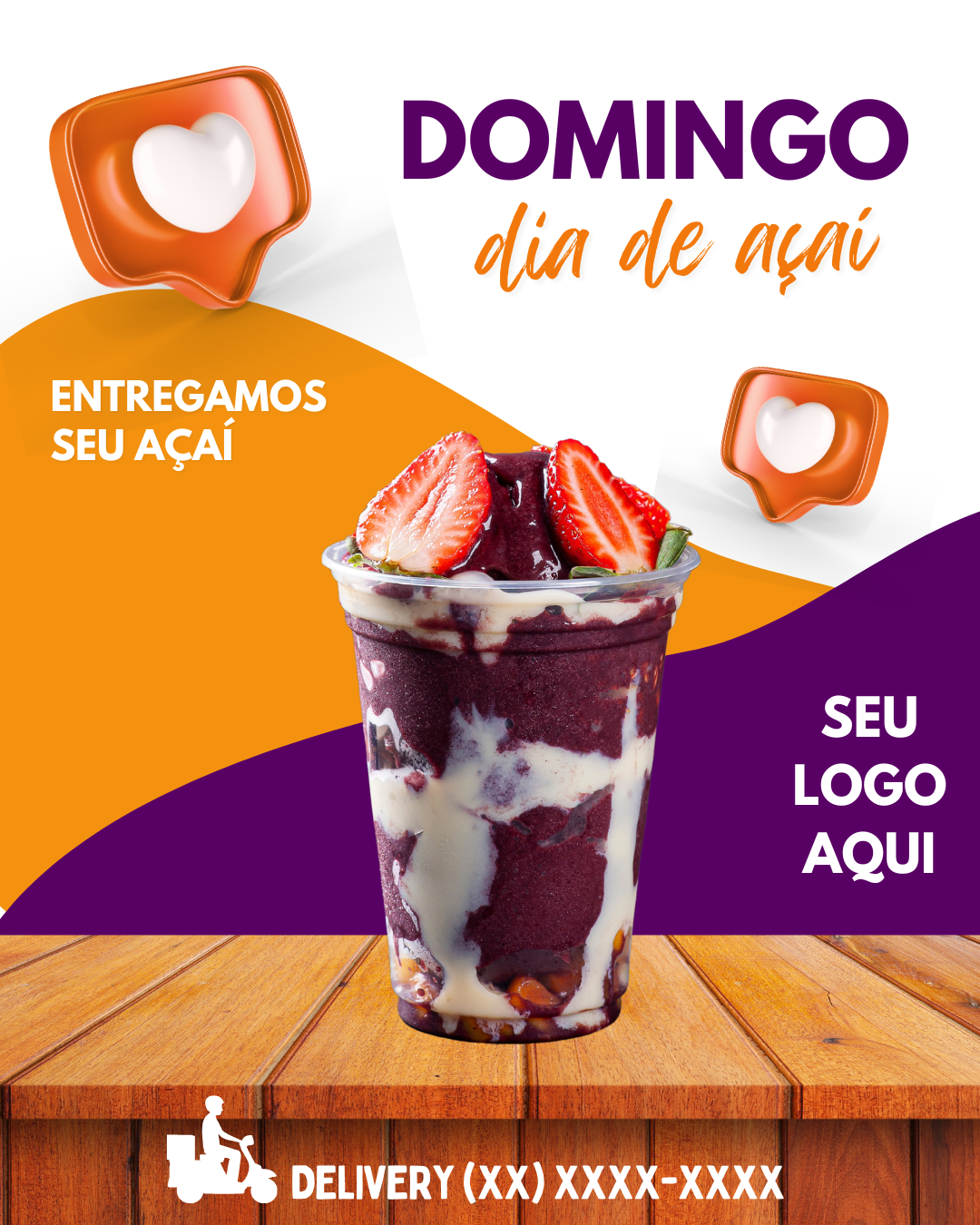 Arte para açaiteria - divulgação de produto