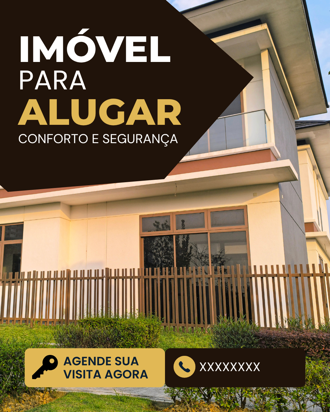 Arte para corretor de imóveis - Imóvel para alugar, conforto e segurança