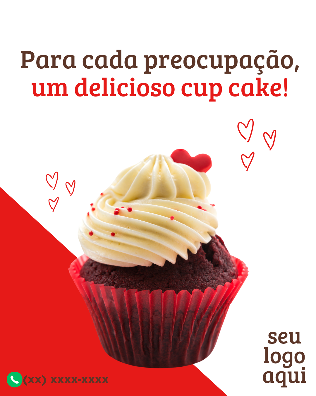 Arte para confeitaria - Para cada preocupação, um delicioso cup cake