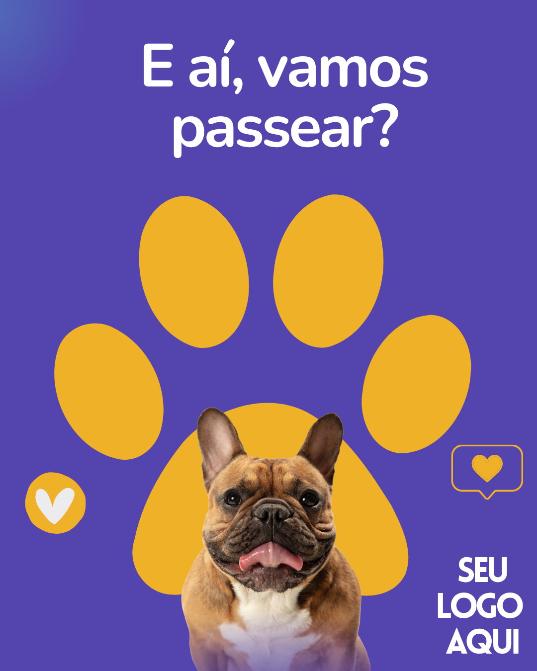 Arte para pet shop - E aí, vamos passear?
