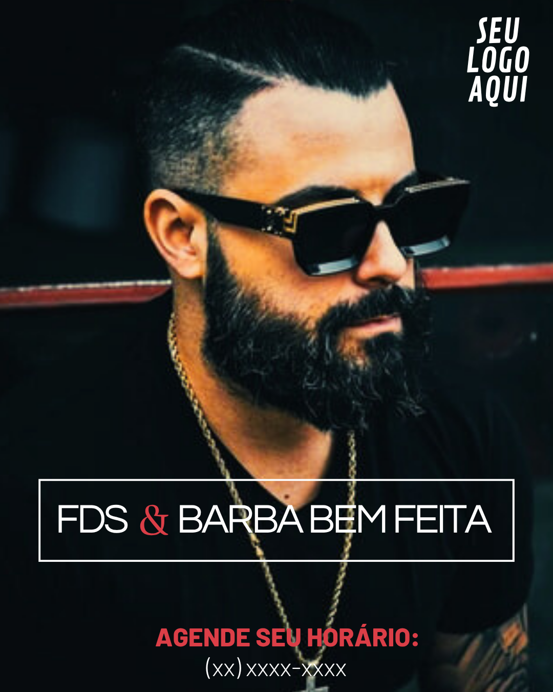 Arte para barbearia - FDS e barba bem feita