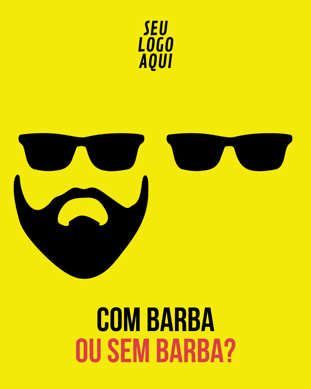Arte para barbearia - Com barba ou sem barba