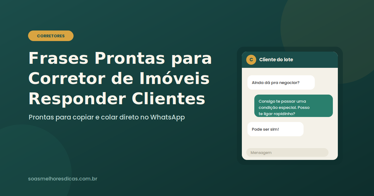 Frases prontas para corretor de imóveis responder clientes no WhatsApp