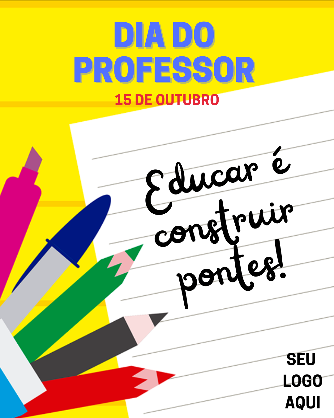 Arte para professoras - Dia do Professor, 15 de outubro, educar é construir pontes